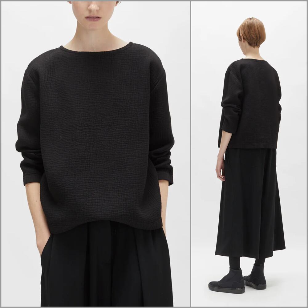 Black Crane cotton double canvas top in Black size XS